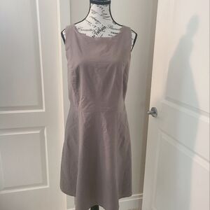Lori Michaels Dress Taupe Size M A Line Cotton Lined Sleeveless